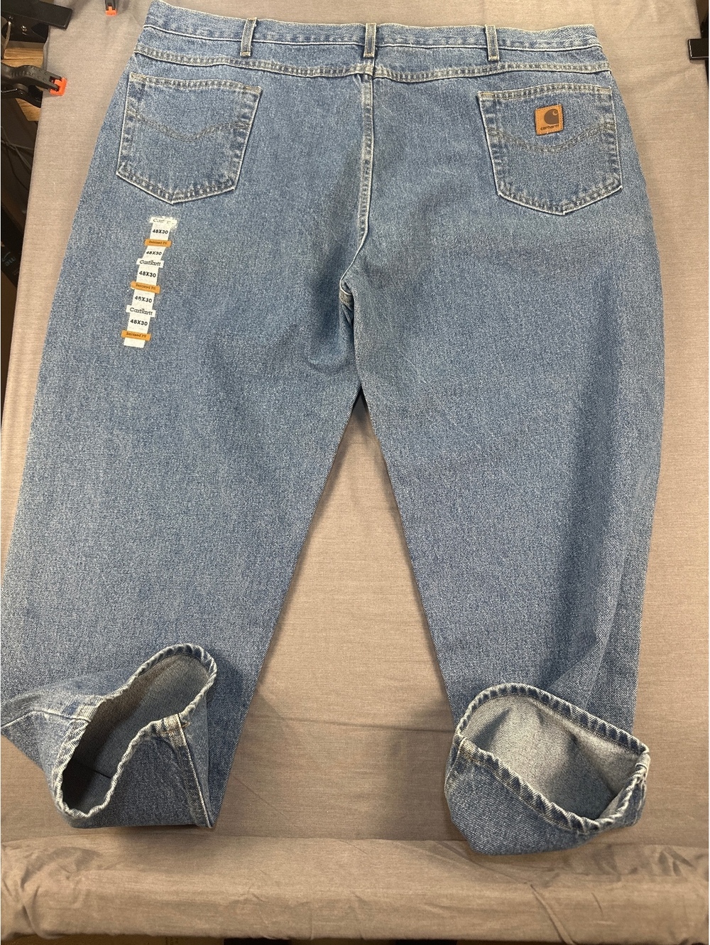 Carhartt Men's Blue Straight Jeans 48x30 Relaxed Fit New Without Tags